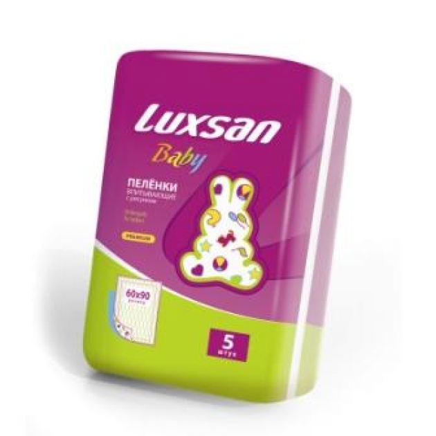 Пеленки Luxsan Baby с рисунком 60х90 5шт